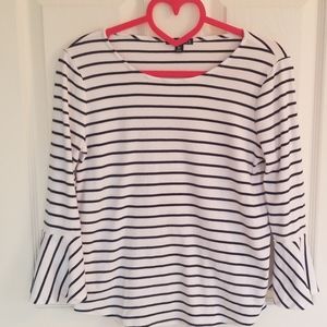 Jcrew Black/White Stripe w/Flared Sleeve